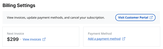billing settings screenshot